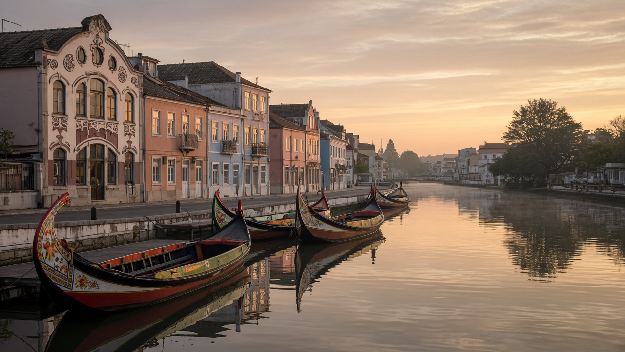 Canais de Aveiro ao entardecer